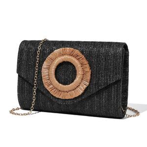 4962 Straws Clutch Purses Raffia Beach Bag Woven Handbag Summer Purses